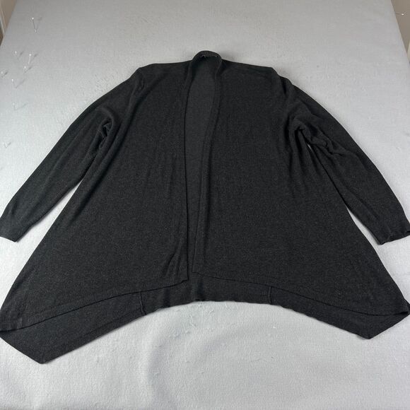 Eileen Fisher Cardigan Sweater Womens L  Open Front Draped Flowy Italian Yarn - Picture 1 of 9